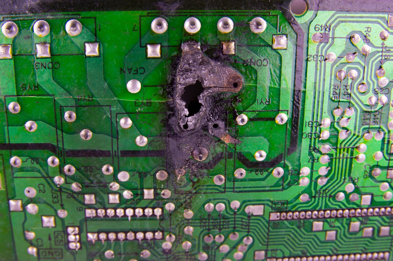 Burnt PCB failure