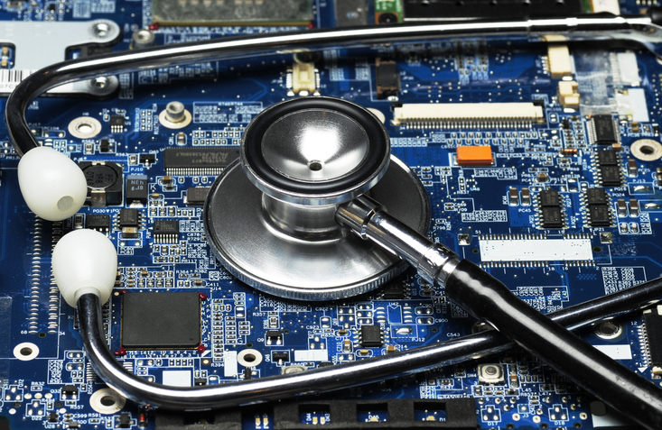 medical pcb assembly and design - stethoscope on circuit board